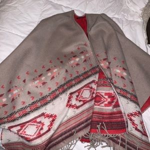 American eagle reversible poncho vest